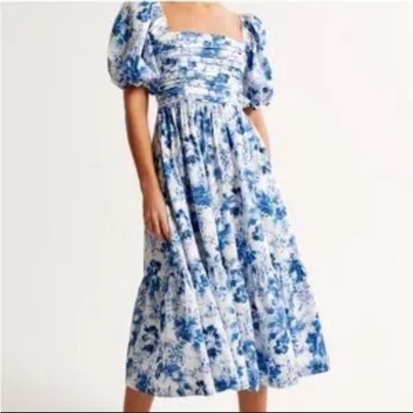 Abercrombie & Fitch Blue Floral Dress - Picture 3 of 3